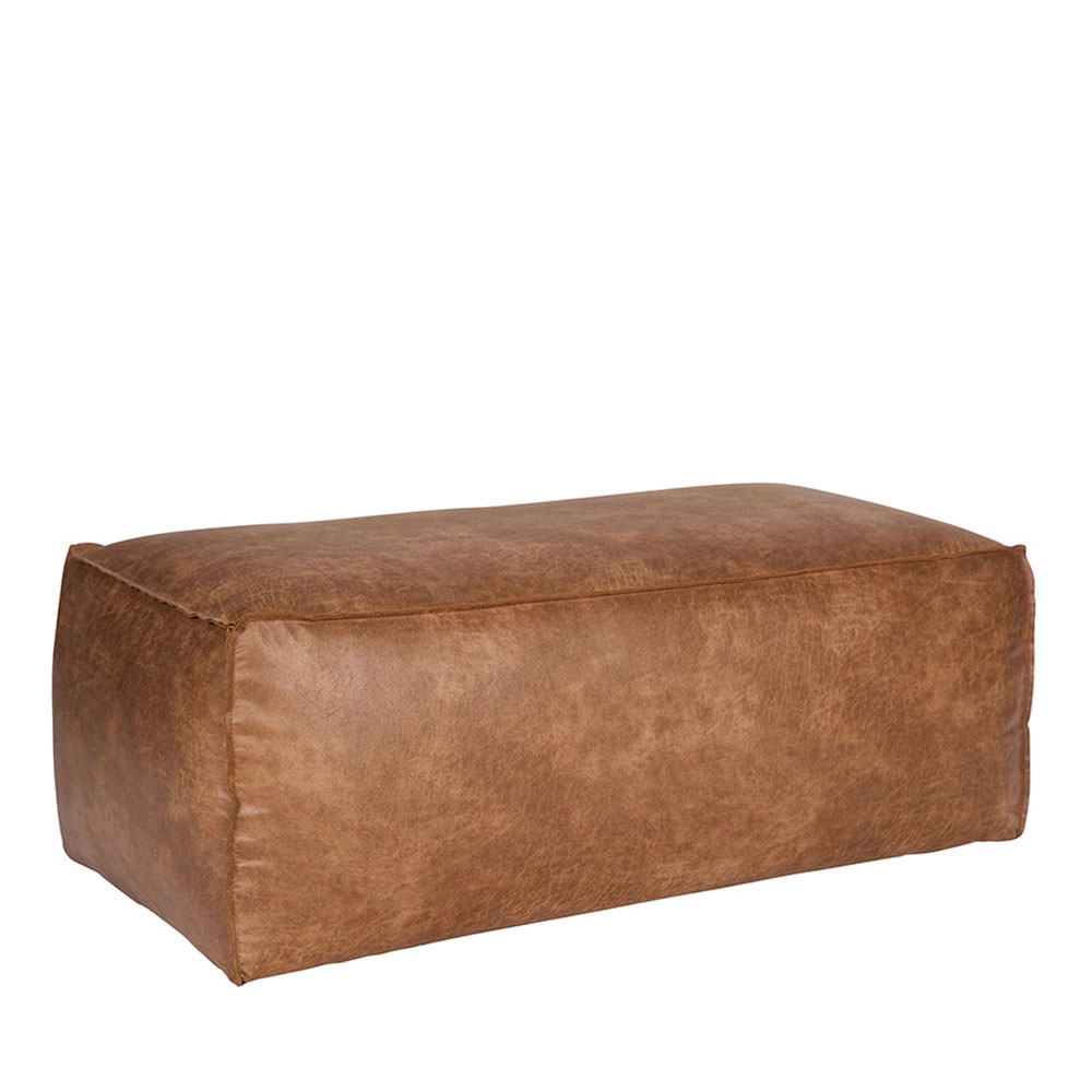 Pouf rectangulaire vintage cognac BRONCO Leroy Merlin