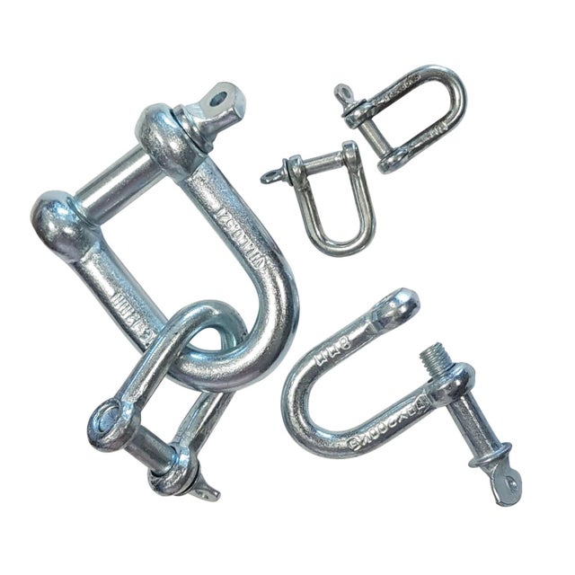 Lot De 4 Manilles D-droites En Acier Zingué - 8mm, Capacité 200kg, Fabrication Allemande KeyMet