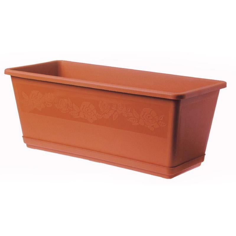 Fioriera Da Balcone 50 Cm Con Sottovaso - Antracite, Plastica Resistente, Capacità 5.3L - 2