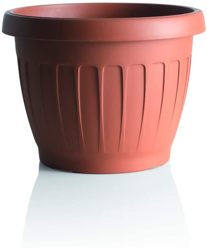Vaso Portafiori In Plastica Zanvic Effetto Terracotta – 25x25 Cm, Con Kit Fissaggio Per Balcone O Recinzione - 2