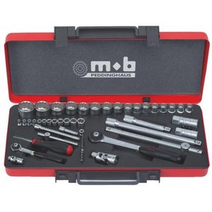 Coffret D'outils MOB 44 Pièces Avec Clés Cliquet Et Adaptateurs - Jeu Mixte Pour Bricolage Et Pro