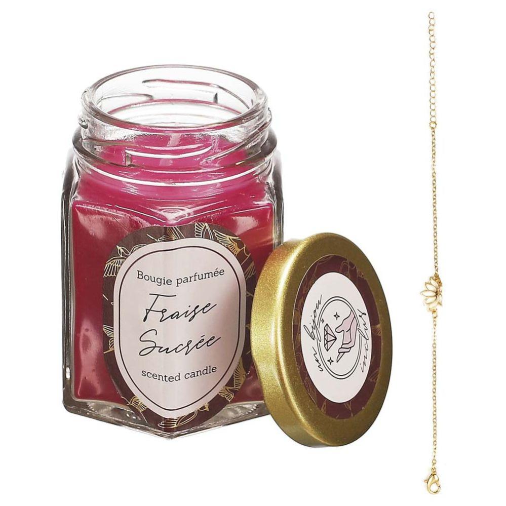 Bougie parfumée en bocal avec bijou surprise Fraise sucrée The Concept