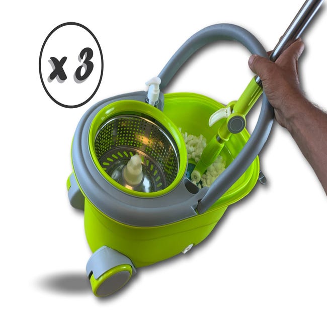 Balai serpillière Smart Mop COMPACT 360° avec seau essoreur + 2 lingettes