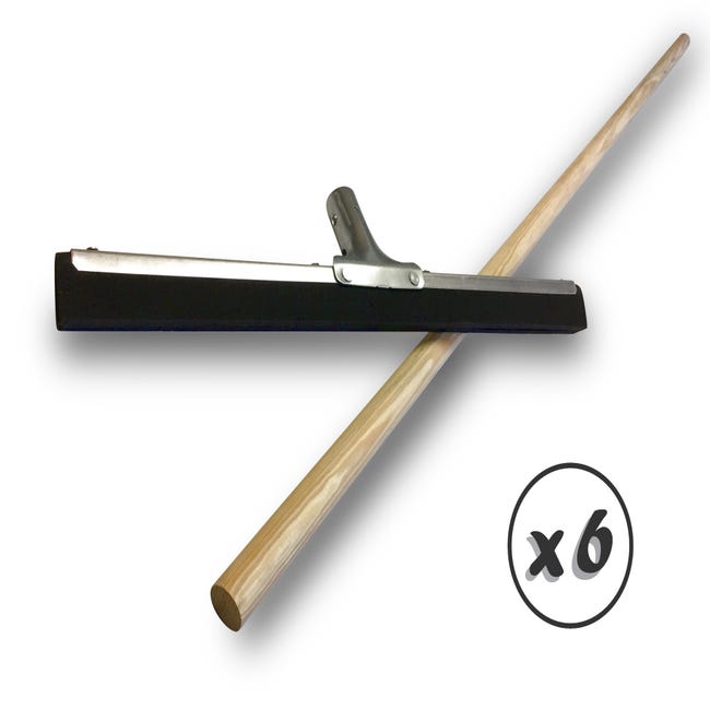 Balai raclette pour sol avec manche en métal - Noir - 2.38 cm 2,38