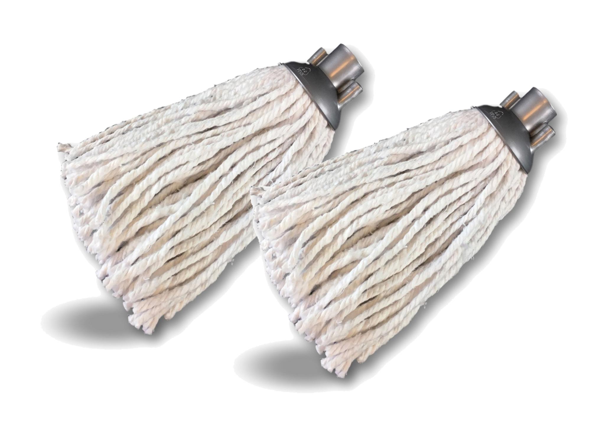 2 Têtes De Balai Serpillière Coton Remplaçables Lavables Pour Nettoyage Sols Durs Et Carrelage