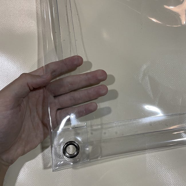 Bâche transparente 4 x 3 m - Toile PVC Cristal 1000 g/m²