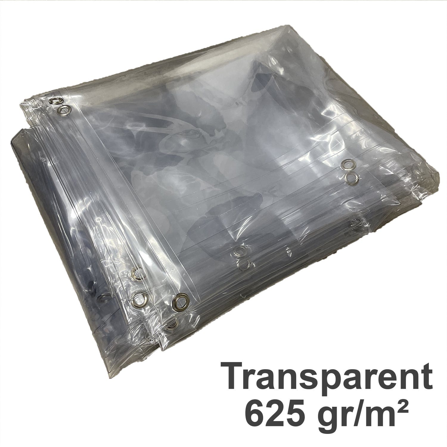 Bâche transparente 6 x 2 m - Toile PVC Cristal 625 g/m²
