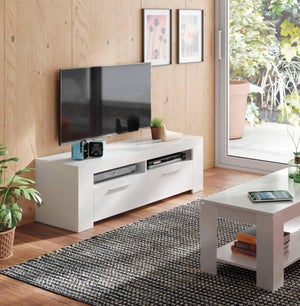 Mobile porta TV moderno in legno bianco lucido Melbourne