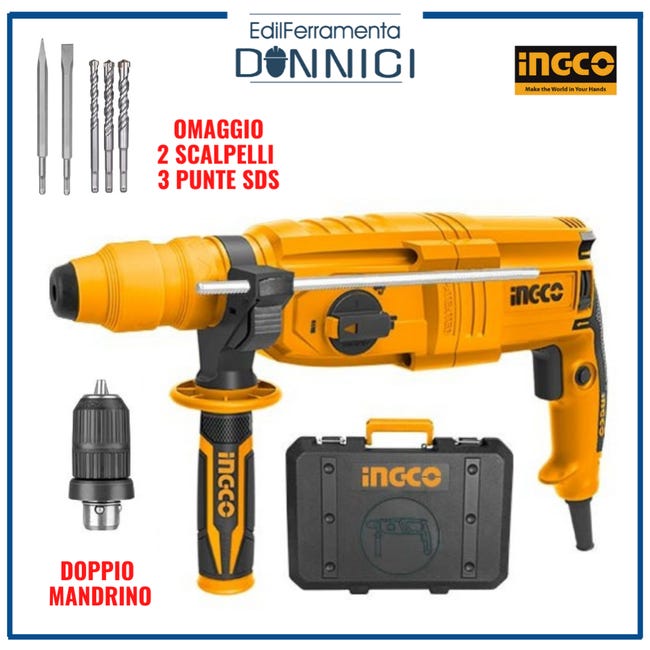 Martello Perforatore 800W, 2.8J, SDS Plus, 4 Funzioni - Per Cemento E Demolizione, Con Accessori - Foto 12