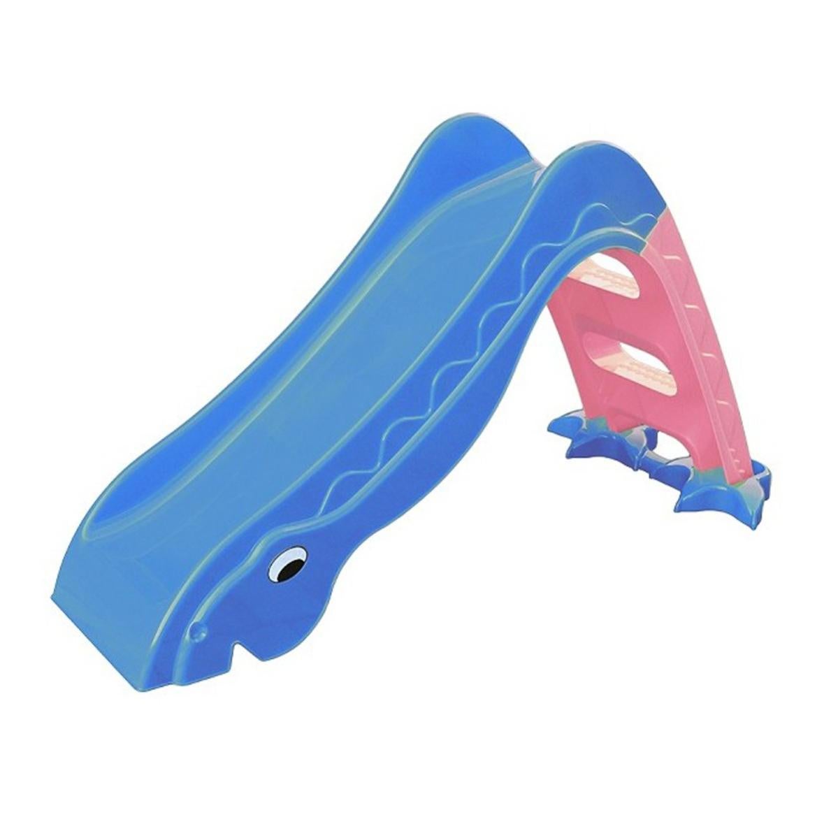 DINO Toboggan enfant glisse de 114 cm intérieur extérieur Bleu Leroy