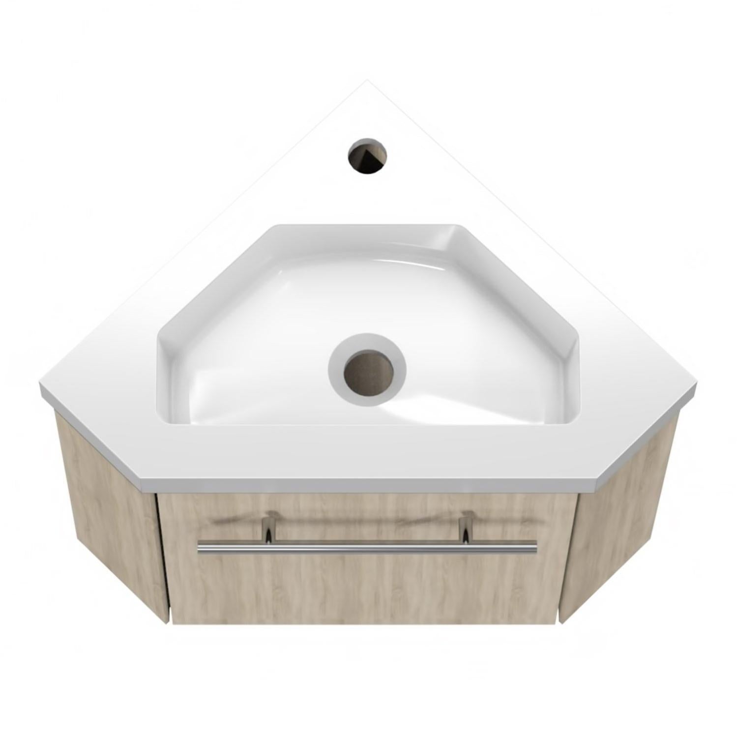 Aica Meuble De Rangement De Salle De Bain Meuble Sous Vasque D Angle Bois 40 Cm Leroy Merlin