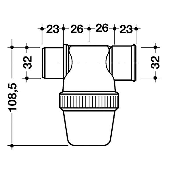 Siphon de lavabo Nicoll - Entrée horizontale - Ø40mm - A coller - PVC -  Blanc