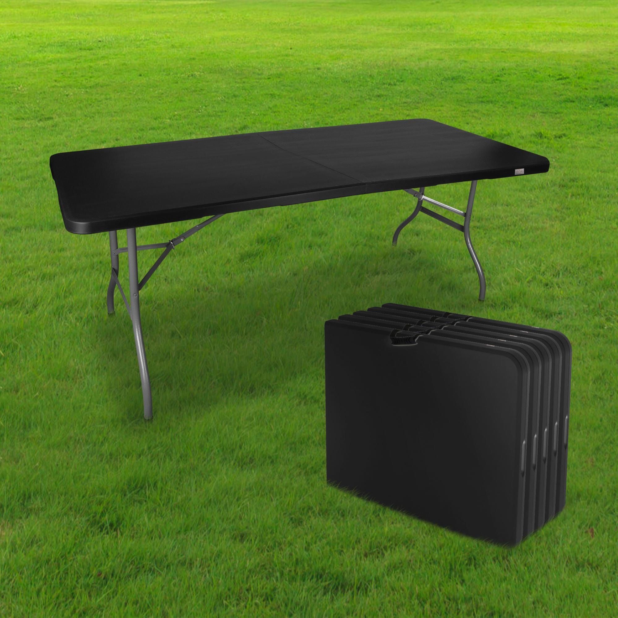 Lot De 5 Tables De Jardin Pliantes 180x74 Cm Noir SKYLANTERN Leroy Merlin Lot de 5 tables de jardin pliantes 180x74 cm noir skylantern leroy merlin