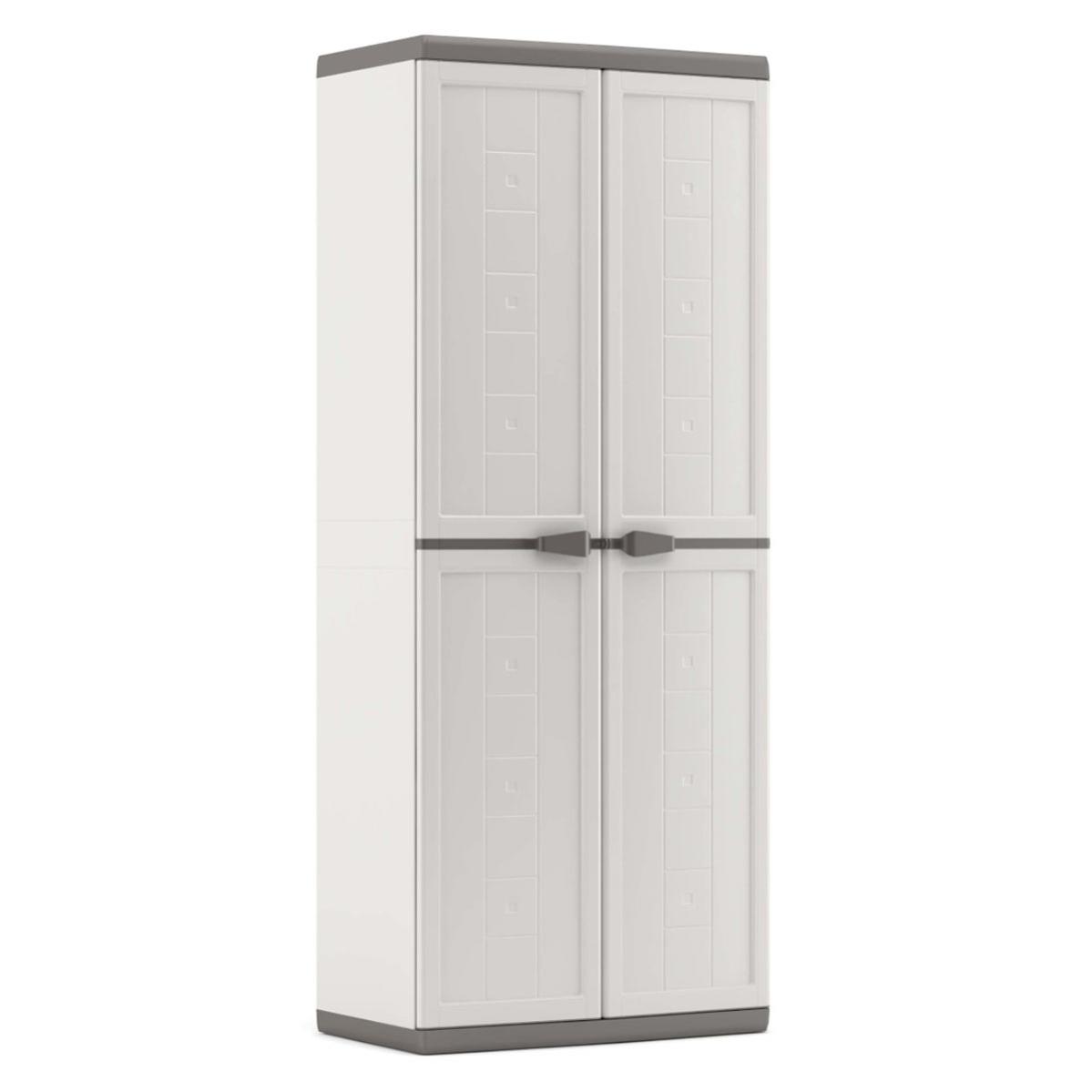 KETER Armoire haute JOLLY Blanc et Gris 68 x 39 x 166 cm Leroy Merlin