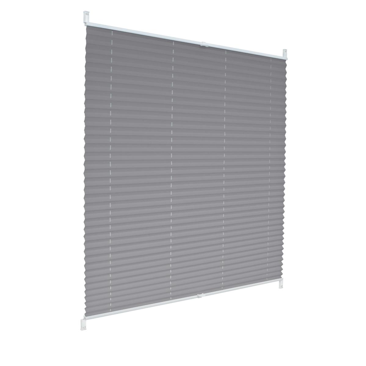 Ecd germany cortina plisada 65 x 100 cm para ventanas sistema fijación klemmfix plegable protección solar estor color gris persiana veneciana + acceso