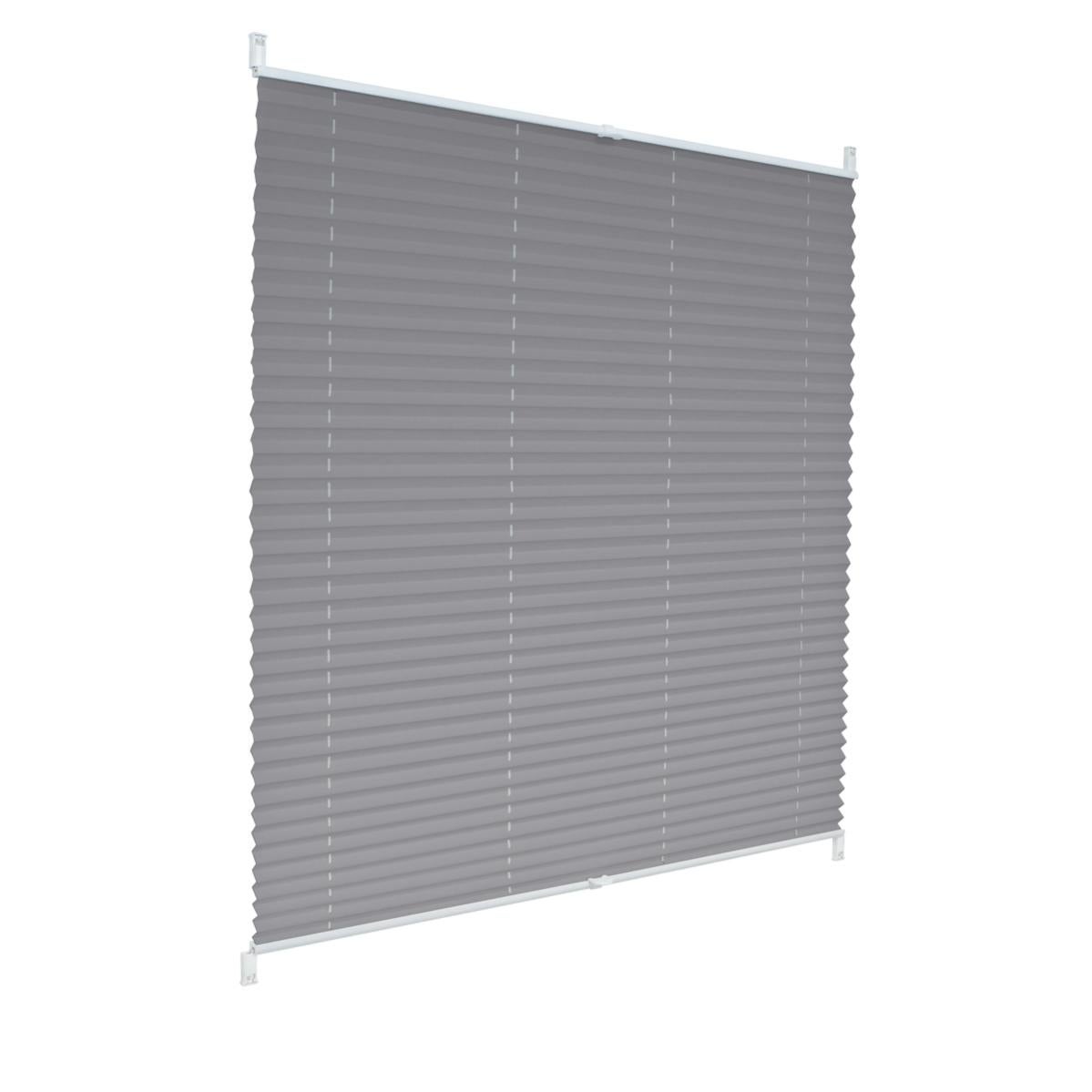Ecd Germany Stores Plissés 60 X 200 Cm Gris Avec Klemmfix Sans Perçage Pour Windows / Portes