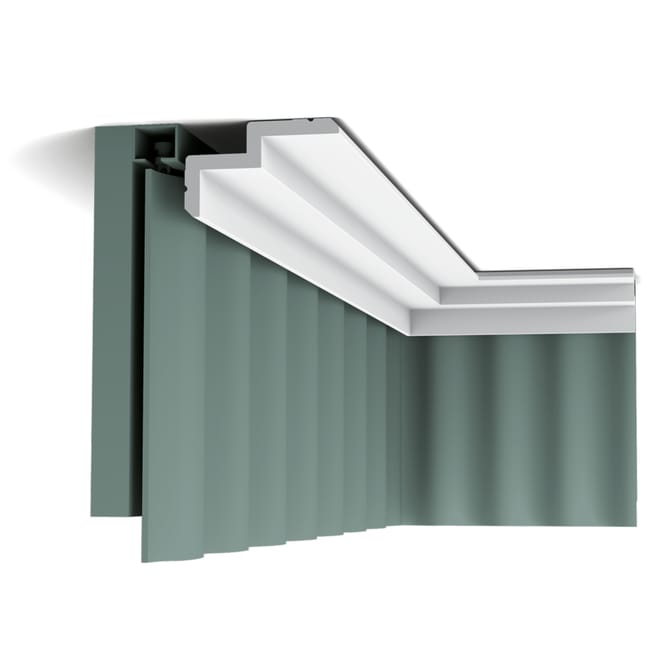 C390 Steps Corniche Plafond Pour Eclairage Indirect Et Cache Tringle A Rideaux Orac Decor 6x10x200cm H X P X L Moulure Decorative Polyurethane Conditionnement A L Unite Leroy Merlin