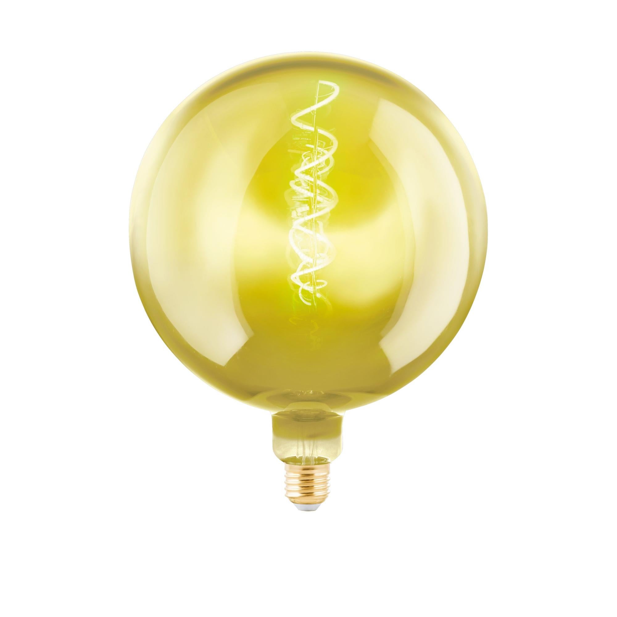Ampoule EGLO LED E27 XL verre fumé or spirale h Leroy Merlin