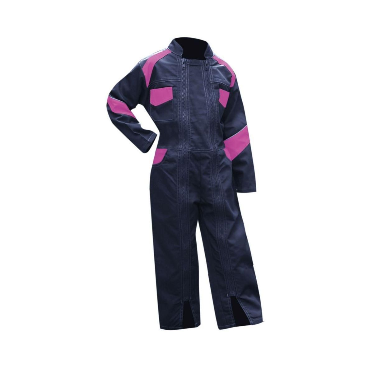 Combinaison enfant Fleur 2 zips bicolore bleu rose LMA Taille