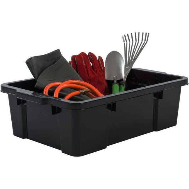Boîte de rangement noire à grande vis, boîte à outils, pièces de type  MELType, accessoires en