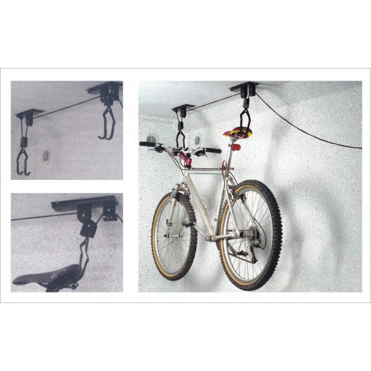 Mottez Range-vélo un crochet à fixer au mur ou au plafond