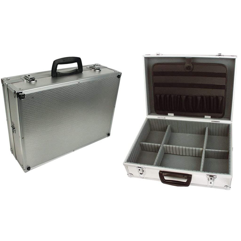IDMarket Mallette valise outils aluminium avec roulettes 999 PCS 