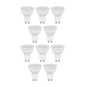 Lot de 6 ampoules LED GU10 à intensité variable 12 V GU5.3 Base bi-broche  2700 K Blanc chaud 5 W (équivalent 50 W) Angle de faisceau étroit de 40  degrés MikeWin : : Outils et Bricolage