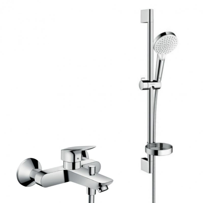 Hansgrohe Set mitigeur bain/douche Logis Loop + Douchette 2 jets