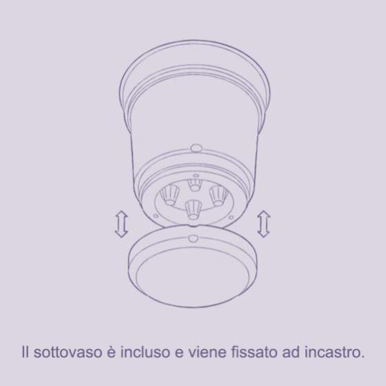 KLOTLÖNN vaso con sottovaso, da interno/esterno/blu-nero, 12 cm - Svizzera