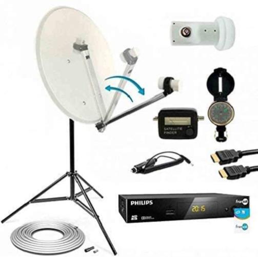 Kit SATFINDER et Parabole de camping LNB Singl pour camping