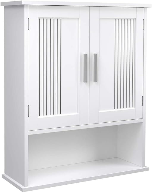 Meuble Mural De Rangement Suspendu Pour Salle De Bains Armoire A Pharmacie Placard 2 Portes Blanc 12 0000813 Leroy Merlin