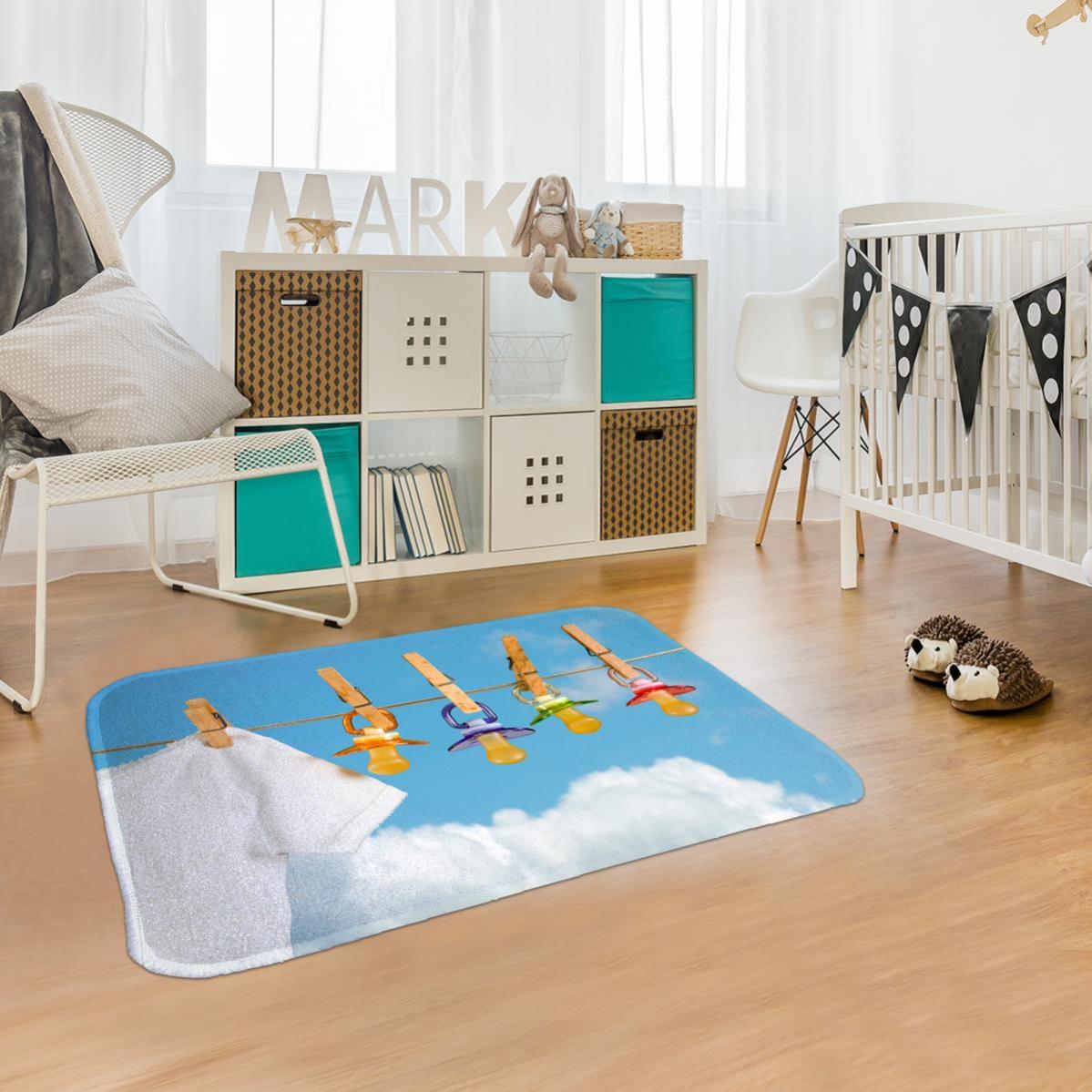 Tapis Enfant 130x180 Cm Rectangulaire Ultra Doux Tetine Bleu Chambre Adapte Au Chauffage Par Le Sol Leroy Merlin