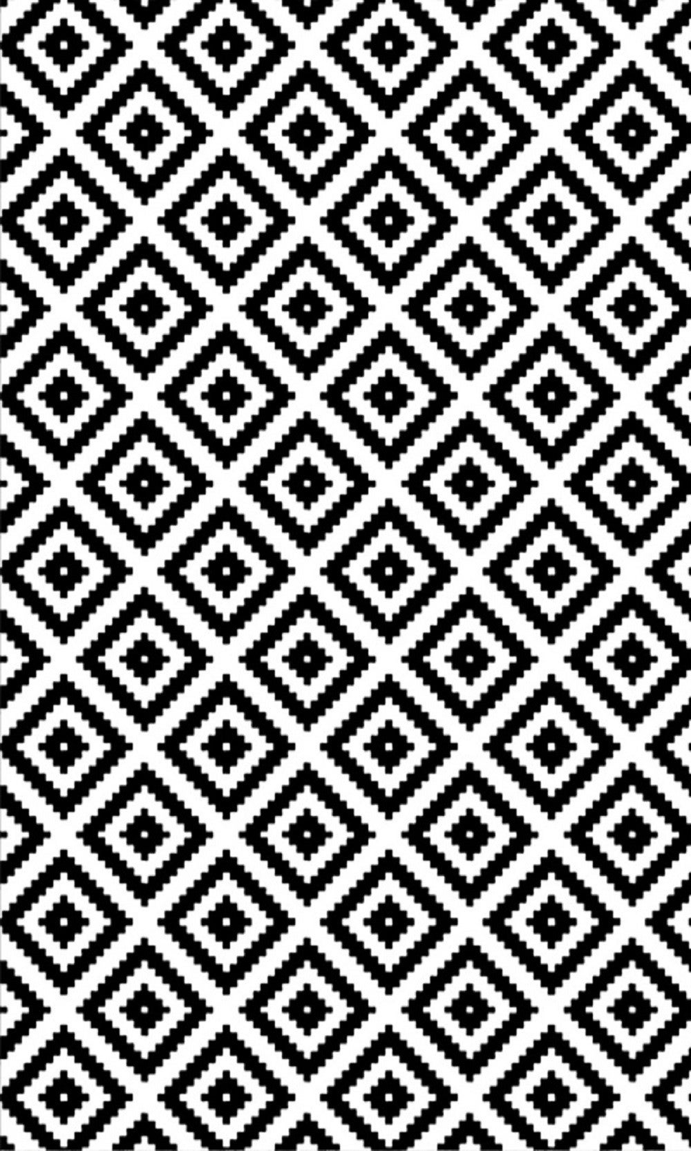 Tappeto Piastrelle bianco e nero - 80x150