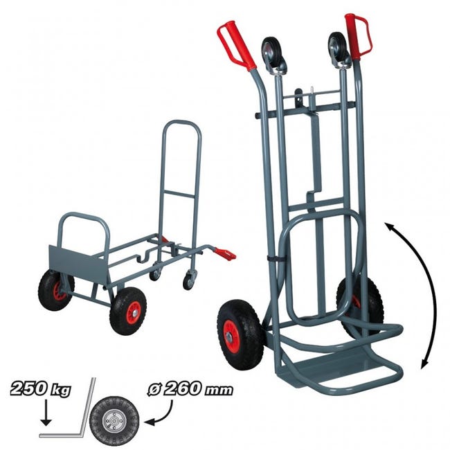 Diable chariot 2 positions / 200 kg - Espace Equipement