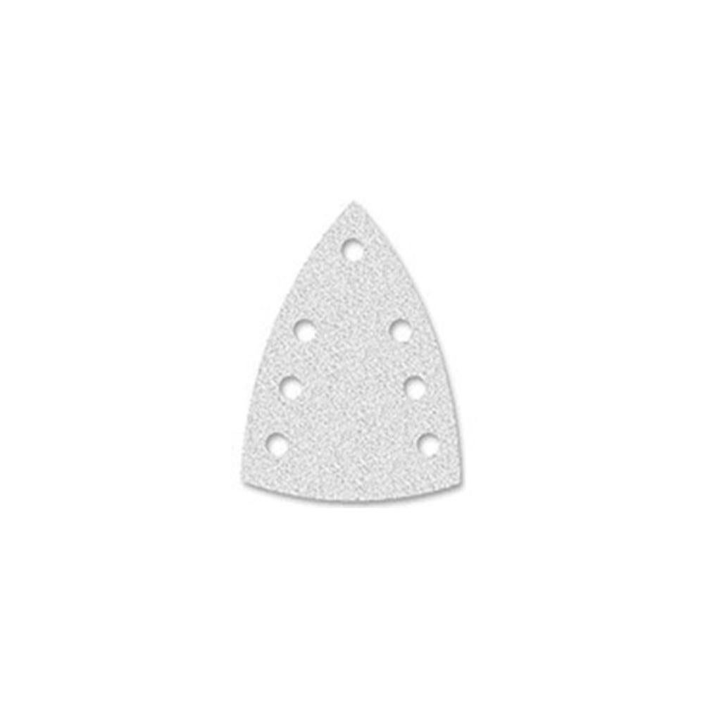 Lot de 50 triangles abrasifs Velcro Prio | Grain 60 | 105 x 152 mm | 11 trous | Jeu de disques abrasifs | pour ponceuse multifonction