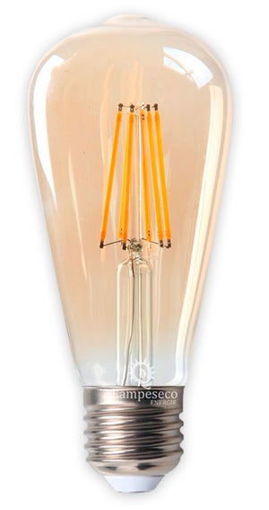 Lot de 6 Ampoules LED 6W Edison Vintage E27 - Ampoule à filament ST64 2200K  Blanc Chaud - Equivalent à Ampoule Incandescente 48W - Cdiscount Maison