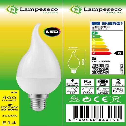 Ampoule LED Lampes - Petit culot E14 - Blanc chaud - 4,5W (40W