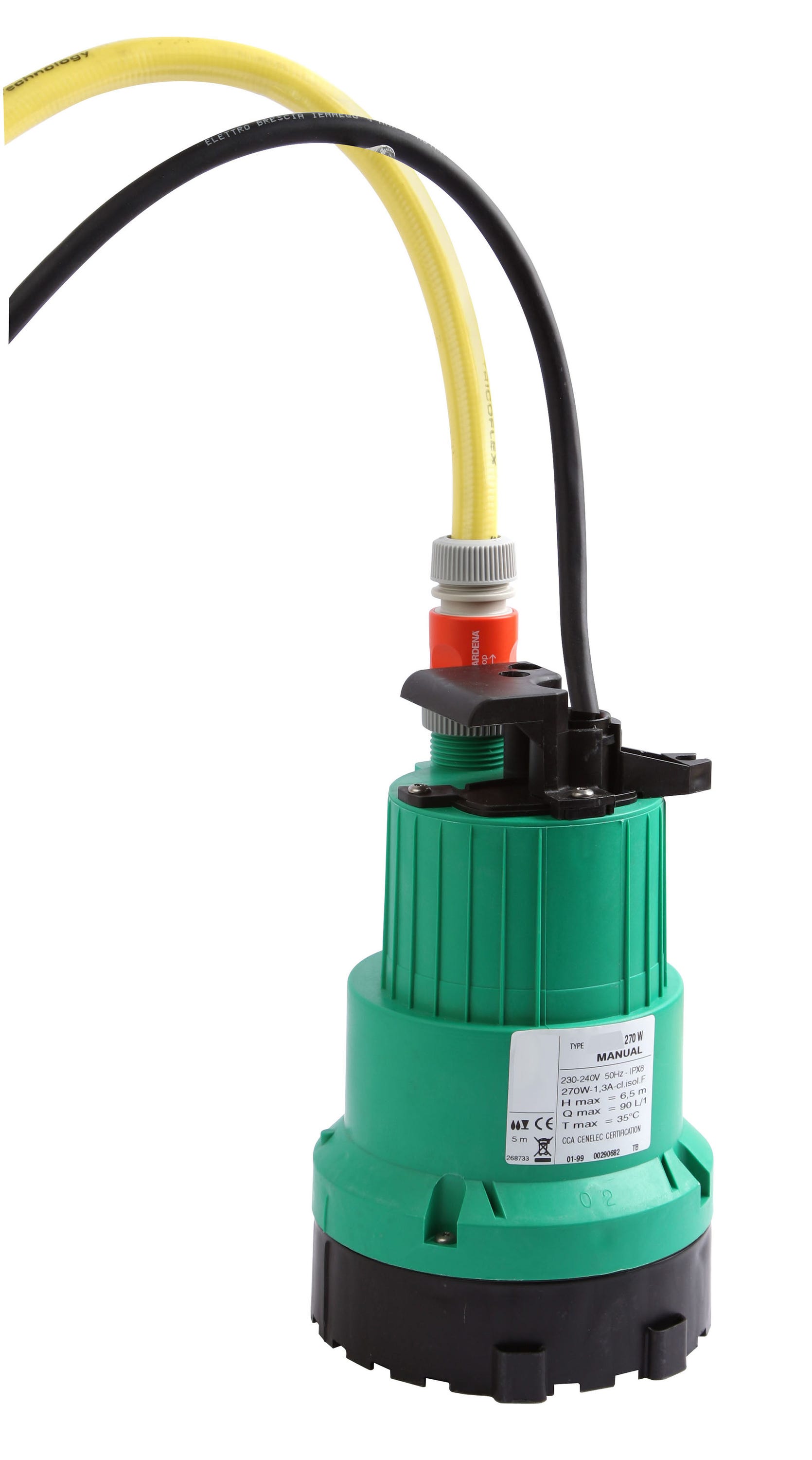 Pompe à eau électrique prête à l'emploi avec tuyau + 2 raccords - 375H