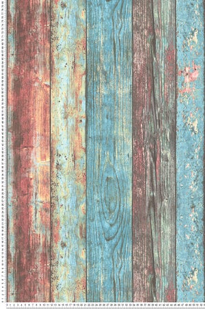 Papel pintado listones de madera clara estilo nórdico - Suances 6219