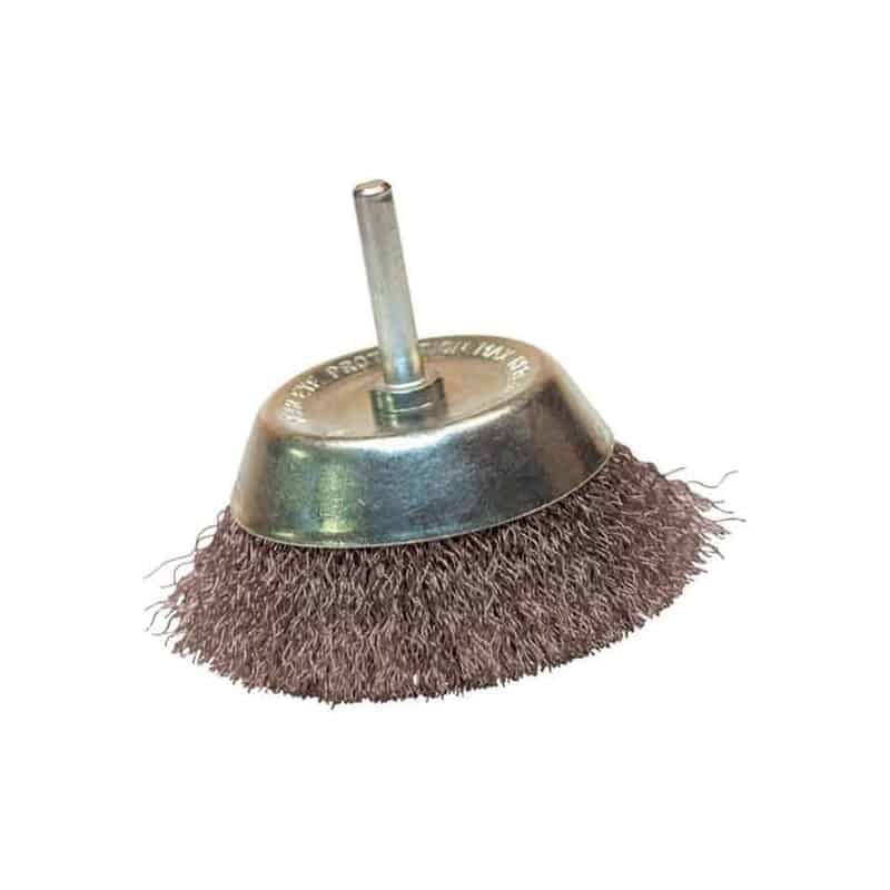 Brosse conique pour meuleuse fil acier ondulé 0,30 mm D. 125 mm