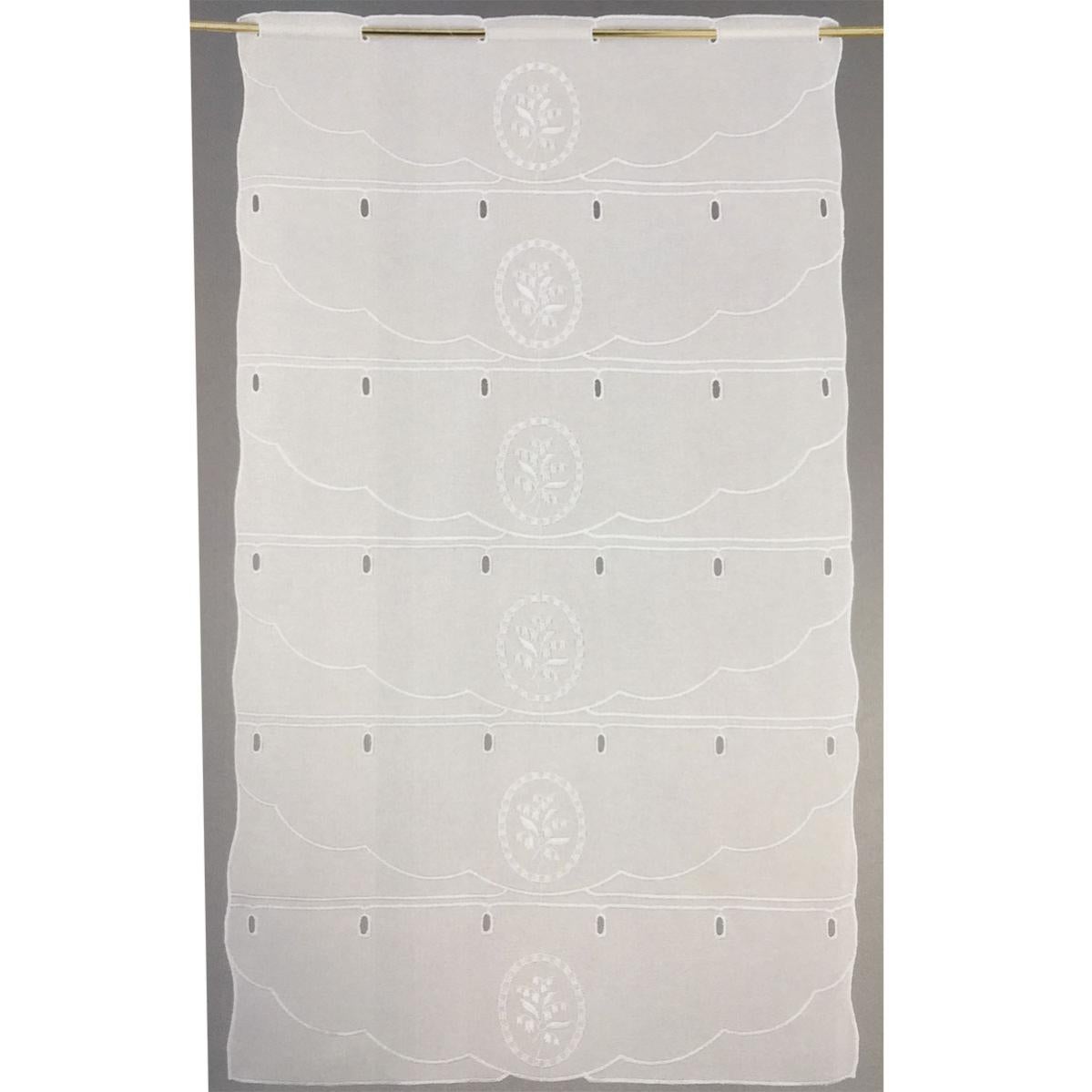 Brise bise modulable à médaillon brodé - Blanc - 58 x 220 cm - Etamine | Leroy  Merlin