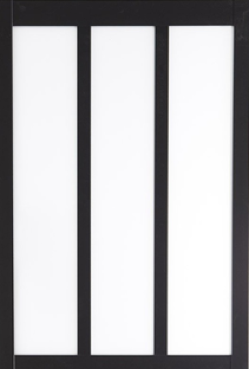 Verrière Atelier fixe en bois noir mat 5 vitrages inclus, H.108 x l.183.3  cm