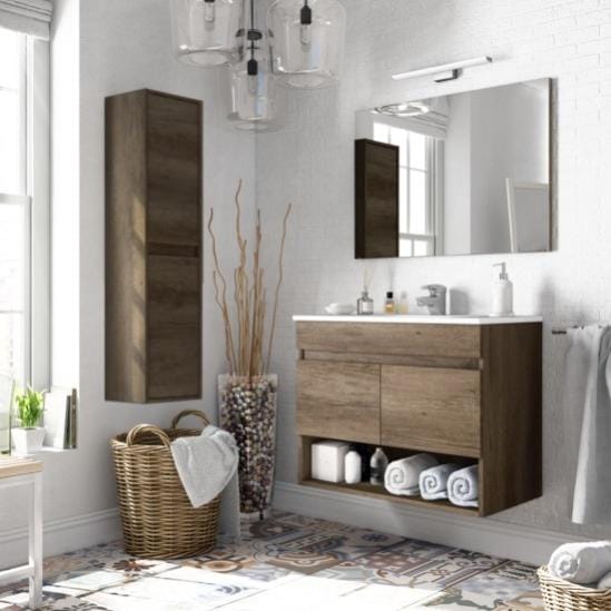 Kit mobile bagno dakota 3c cm.80x45x86h rovere nordik | Leroy Merlin Kit mobile bagno dakota 3c cm.80x45x86h rovere nordik | Leroy Merlin
