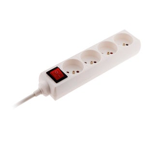Legrand Socle multiprise 4x + 2x USB avec interrupteur et câble 2m blanc