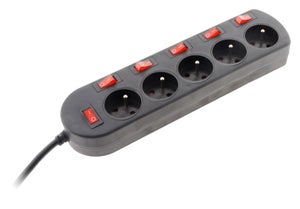 Rallonge électrique SKY-TOUCH 6 prises, adaptateur de prise universel avec  4 ports USB parasurtenseur, prise de charge avec rallonge audacieuse de 2 m  - Kevajo