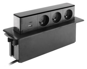 KM SL014-U100O: Bloc multiprise, 4 prises, 2 ports USB-A, 10 m, extérieur  chez reichelt elektronik