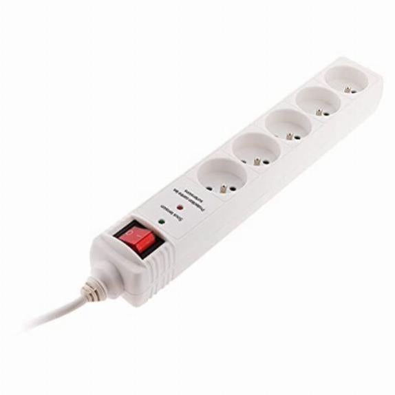 Legrand LEG50670 - Presa Protetta 2P+T Con Parafulmine E 2 Porte RJ45 - Cavo 1,5m - 2