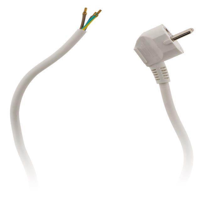 Cablepelado Câble d'alimentation coudé IEC-320 coudé – C7 2 mètres. Blanc.