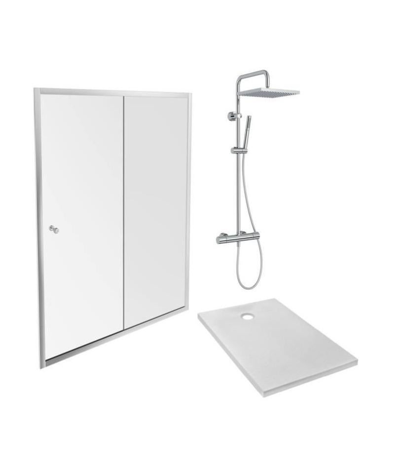 JACOB DELAFON Pack Douche IPSO E63147WPM (Receveur 140x90 + Porte