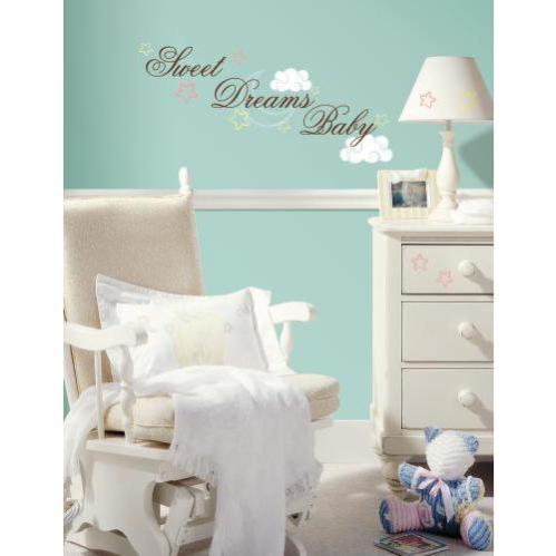 Sweet Dreams Baby Stickers Repositionnables Texte Etoiles Et Nuages Leroy Merlin
